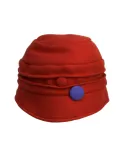 Cappelli donna Complit | Cloche pile arancio con bottoni lilla