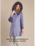 Piero Moretti 2024 | Cappotto montgomery lana blu cappuccio e pelliccia