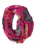 Viscose pashmina scarf with necklace jewel