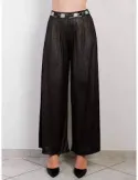 Black and lurex bronze wide formal trousers by Not is Not