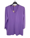 Francesca Mercuriali Italy | Plus size lilac long shirt with splits