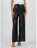 Black sequins palazzo trousers