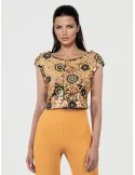 Casting 2025 | Yellow and golden sunflower sequins short tank top