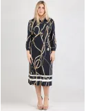 Piero Moretti black and white tunic midi polo dress