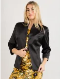 Casting Black silk satin bodycon jacket