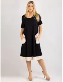 Rubamori Milano Black A-shape short sleeve dress