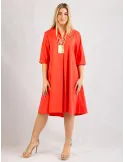 Rubamori Milano | Orange A-shape summer dress | Plus size available