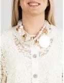 White and gold multi-strand pearl necklace, in perfect Chanel style