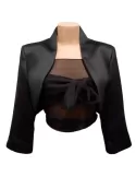 Shop on line Sonia Pena black mikado silk bolero jacket plus size avai