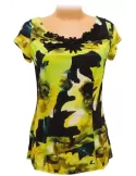 Shop online green and yellow print t-shirt