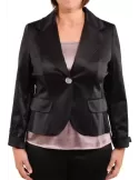 Anna Linder by Hella | Giacca blazer nero rasatello fino taglia 52