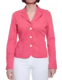 Giacca blazer di cotone stretch rosa corallo prezzo outlet