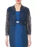 Bolero di pizzo blu lurex traforato Sonia Pena