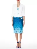 Sonia Pena Couture white and blue dress suit