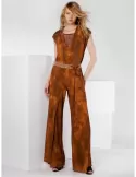 Not is Not | Elegant brown tracksuit with front slit long trousers