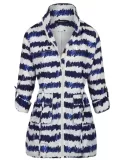Ananke by Fuego Woman Spring Blue Striped Parka jacket