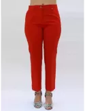 Pantaloni alla caviglia capri rasatello cotone arancio L. Pucci online