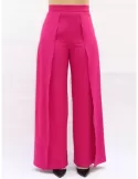 Pantaloni eleganti fuxia palazzo con spacco davanti Collezione Casting