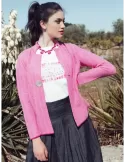 Giacca donna blazer cotone fuxia punto stoffa due bottoni Riva Tricot