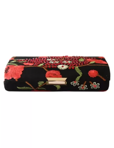 Borsa nera hot sale con fiori