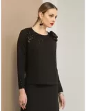 Francesca Mercuriali black wool sequin elegant sweater plus size