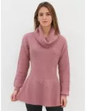 Maglione dolcevita in lana mohair rosantico Maglificio Musetti