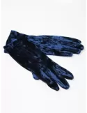 Buy online elegant Italian dark royal blue Velvet Gloves for women