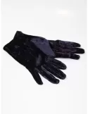 Buy online elegant Italian indigo blue Velvet Gloves for women