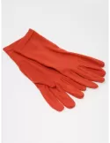 Buy online Italian plain orange fleece elegant gloves