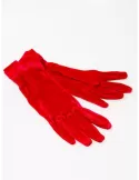 Buy online elegant Italian red Velvet Gloves with curling