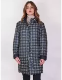 Pregiò Couture plus size green padded down long coat fox fur