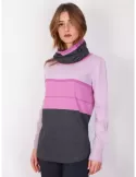 Maglia dolcevita grigio e rosa lana e cashmere Francesca Mercuriali