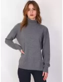 Shop online Italian Musetti wool and cashmere grey turtleneck sweater