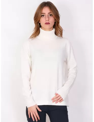 Online Musetti wool and cashmere milky white turtleneck sweater
