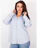 Zanetti 1965 - Light blue cotton flannel plus size shirt