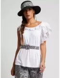 Francesca Mercuriali white sangallo lace cotton top vest