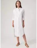 Zanetti 1965 plus size white cotton long tunic dress