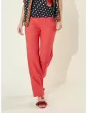 Piero Moretti silk jersey pull-on elegant red trousers plus size available