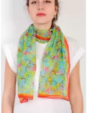 Laura Biagiotti | Buy online green tropical printed silk scarf