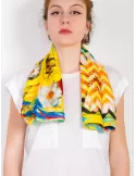 Laura Biagiotti  Buy online yellow decoupage carrè square silk scarf